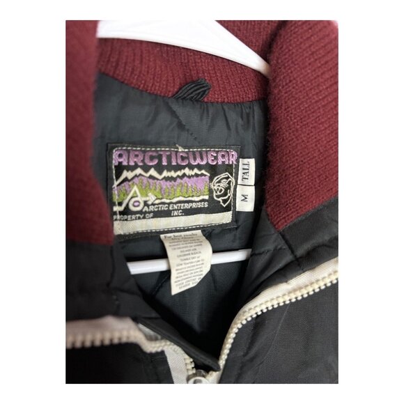 Vintage Arctic Cat Arctic wear Tall Med Black Winter Sports Jacket Coat Sledding - Picture 5 of 11